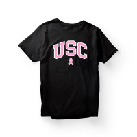 USC Trojans Heritage Pink Arch with Stroke Evergreen Breast Cancer T-Shirt